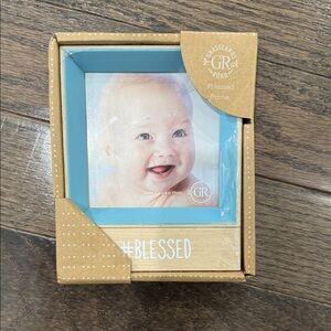 Grasslands Road Blue and Natural Wood '#BLESSED' Photo Frame